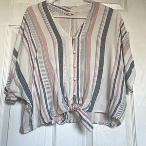 Sim & Sam Women’s Striped Cropped Blouse Size L